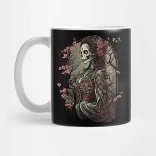 Neo-Gothic Cyber Reaper Floral Skull Mug